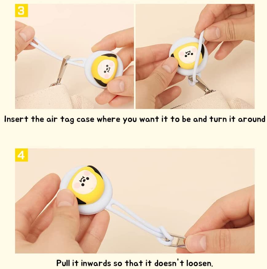 BT21 Little Buddy AirTag Cover Case with All in One Silicon Strap