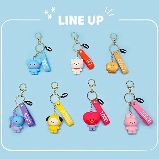 BT21 Minini Figure Keyring Keychain with Name Strap by BTS