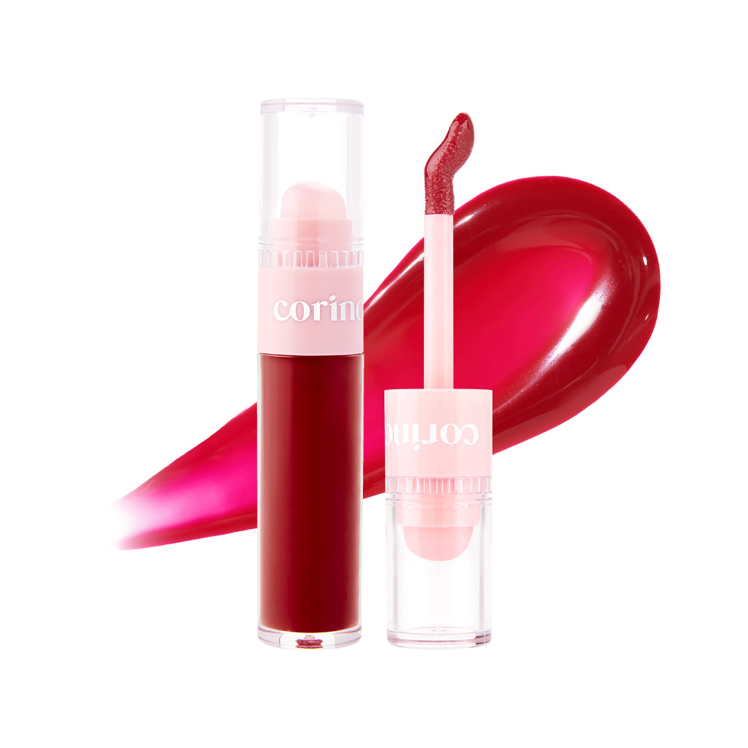 CORINGCO Topping Tip Glow Lip Plumper – Tinted Plumping Lip Gloss with Vitamin E (2.8g, 5 Shades)
