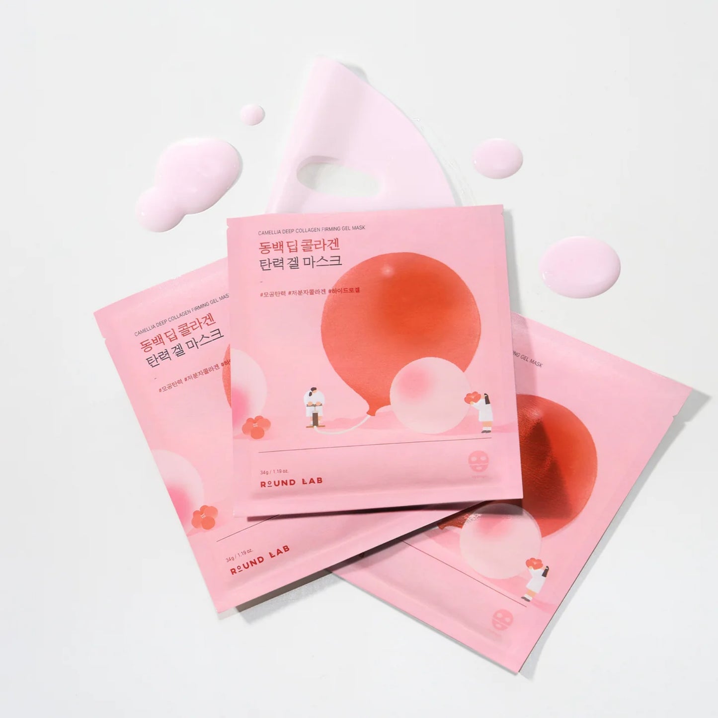 ROUND LAB Camellia Deep Collagen Firming Gel Mask (4pcs)