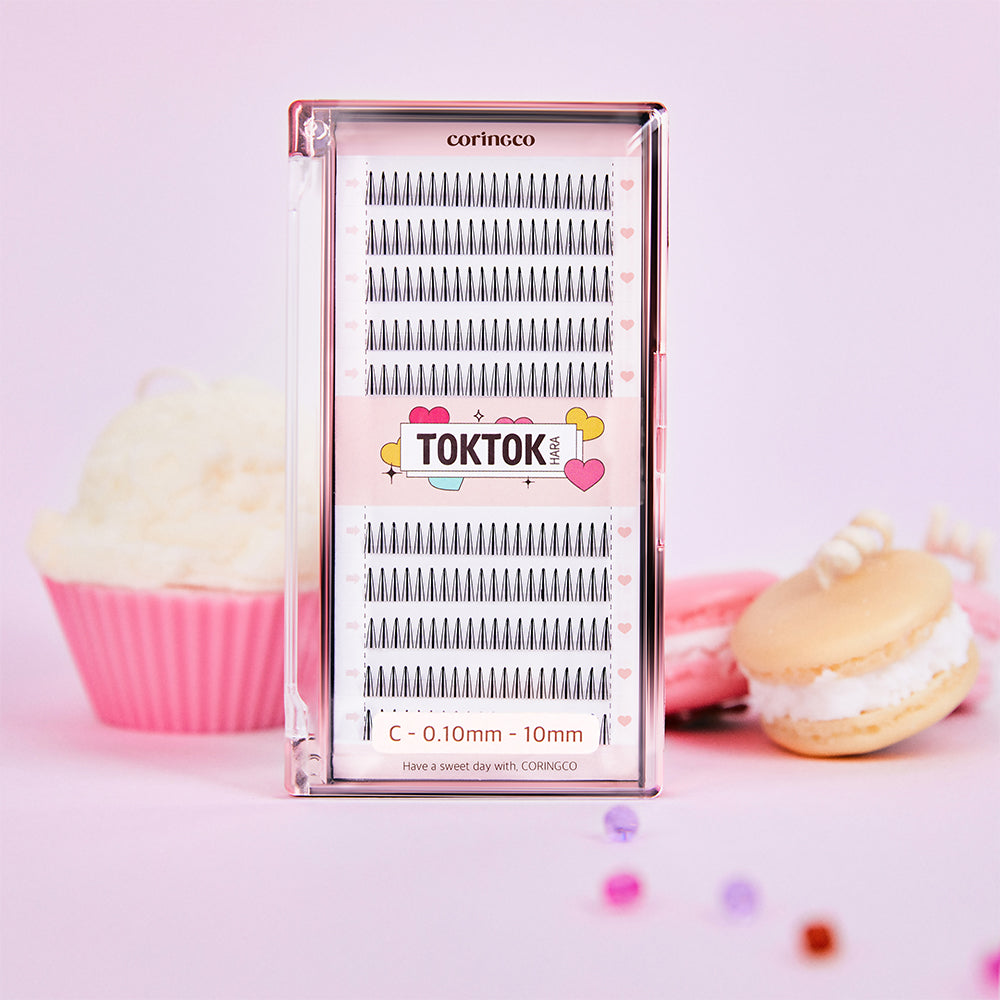 CORINGCO Toktok Hara FILTER False Eyelash Extension Kit +Glue+Tweezer (BLACK 10MM)