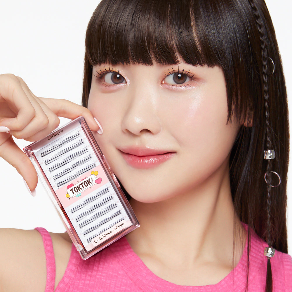 CORINGCO Toktok Hara FILTER False Eyelash Extension Kit +Glue+Tweezer (BLACK 10MM)