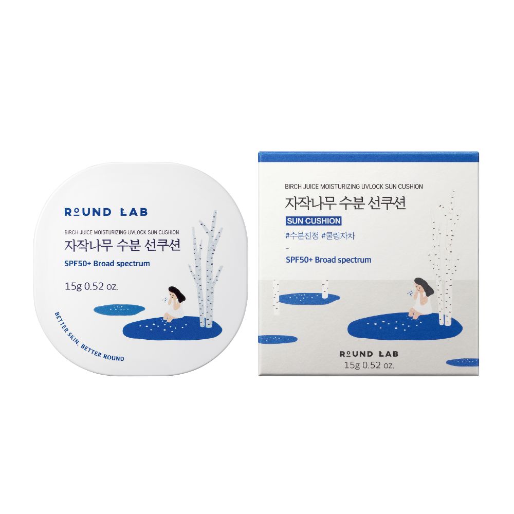 Round Lab Birch Moisturizing Sun Cushion SPF 50+ (15g)
