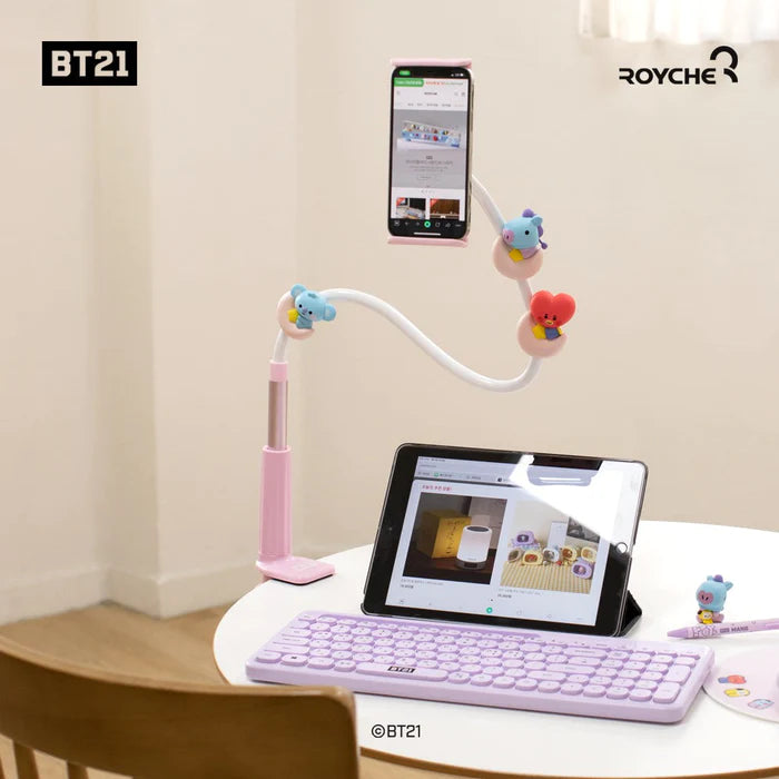 BTS BT21 Official BABY Figure GOOSE NECK Smartphone Mobile Holder Stand