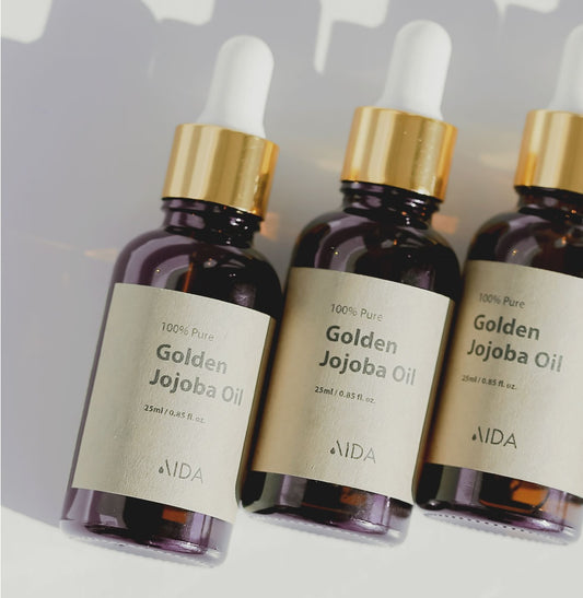 AIDA COSMETIC - 100% Pure Organic Golden Jojoba Oil (25 ml)