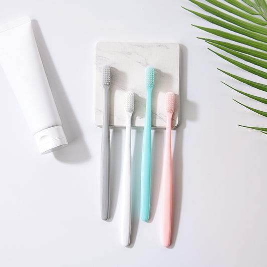 BRUSHLINE -  Pack of 8 Ultra Soft Toothbrush with Micro Thin Tapered Bristle - Made in Korea (4 Colors)