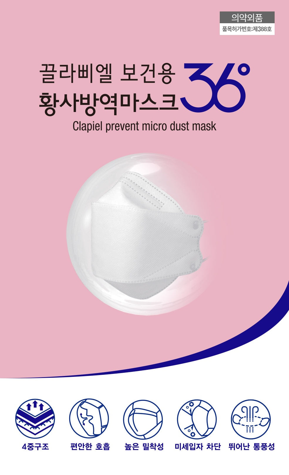Clapiel Korea - KF94 Face Mask 5/10/20 pcs (White) ** FDA Registered