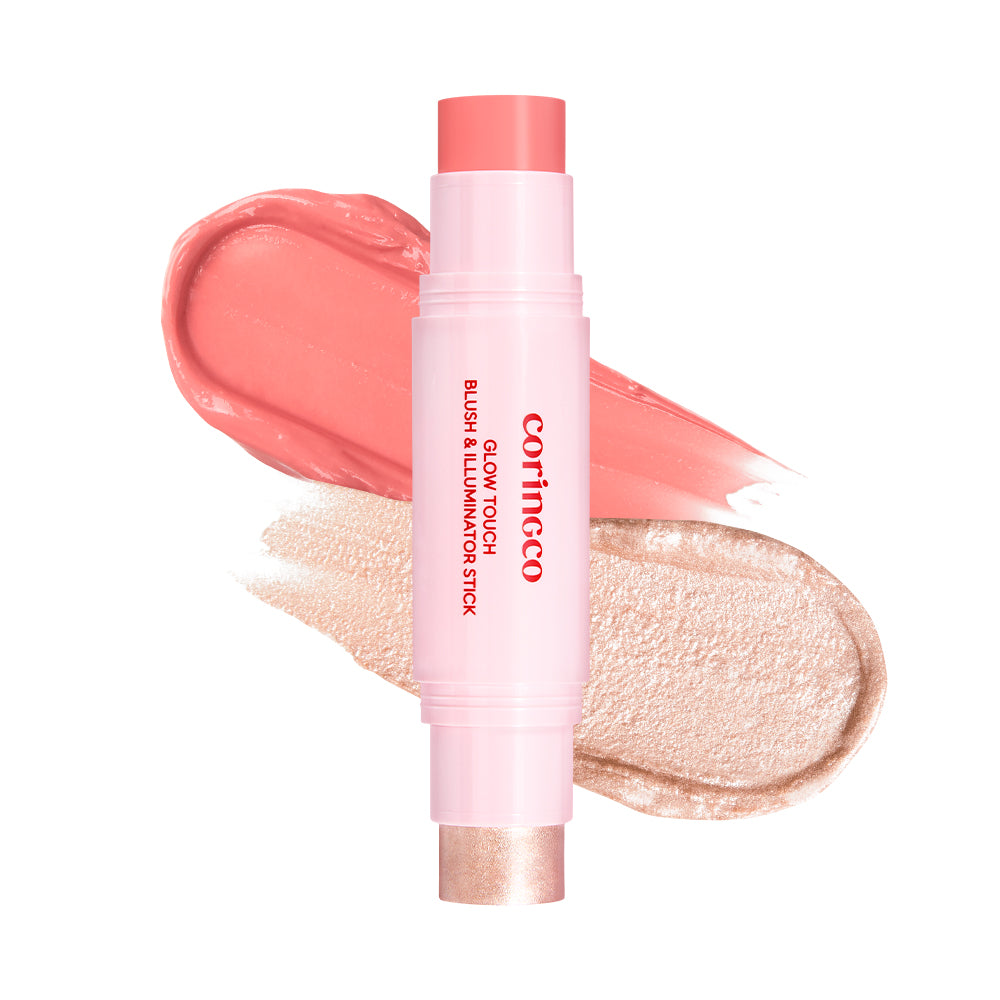 CORINGCO Glow Touch Blush & Illuminator Stick – Hydrating Cream Blush & Highlighter for Cheeks, Lips & Body (5g / 5.5g)