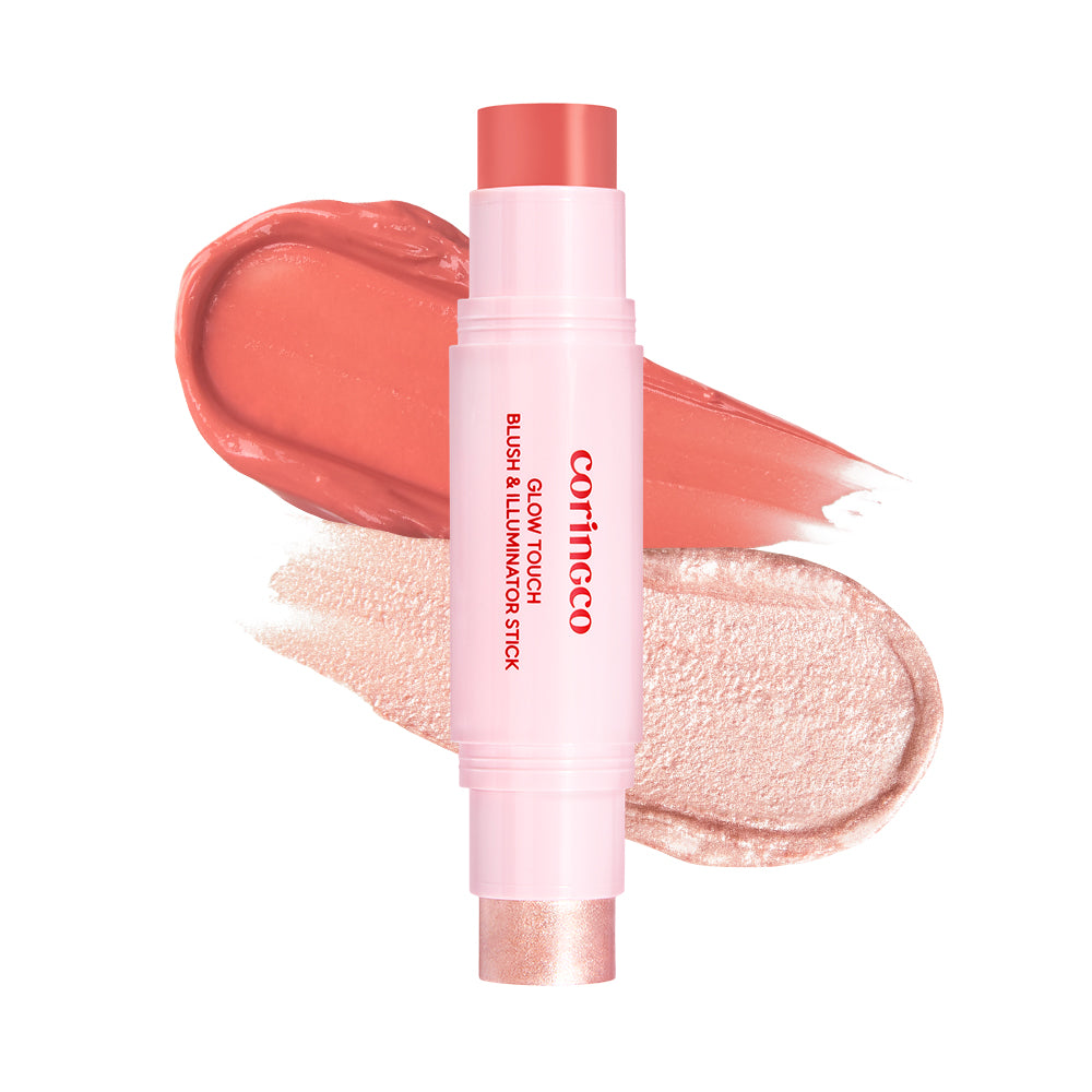CORINGCO Glow Touch Blush & Illuminator Stick – Hydrating Cream Blush & Highlighter for Cheeks, Lips & Body (5g / 5.5g)
