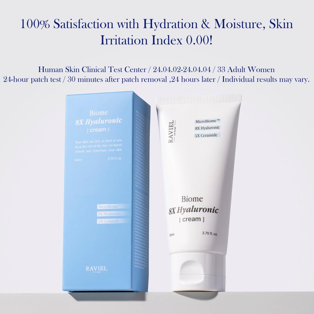RAVIEL Biome 8X Hyaluronic Cream – Deep Moisture Glow Cream (80ml / 2.70 fl oz)