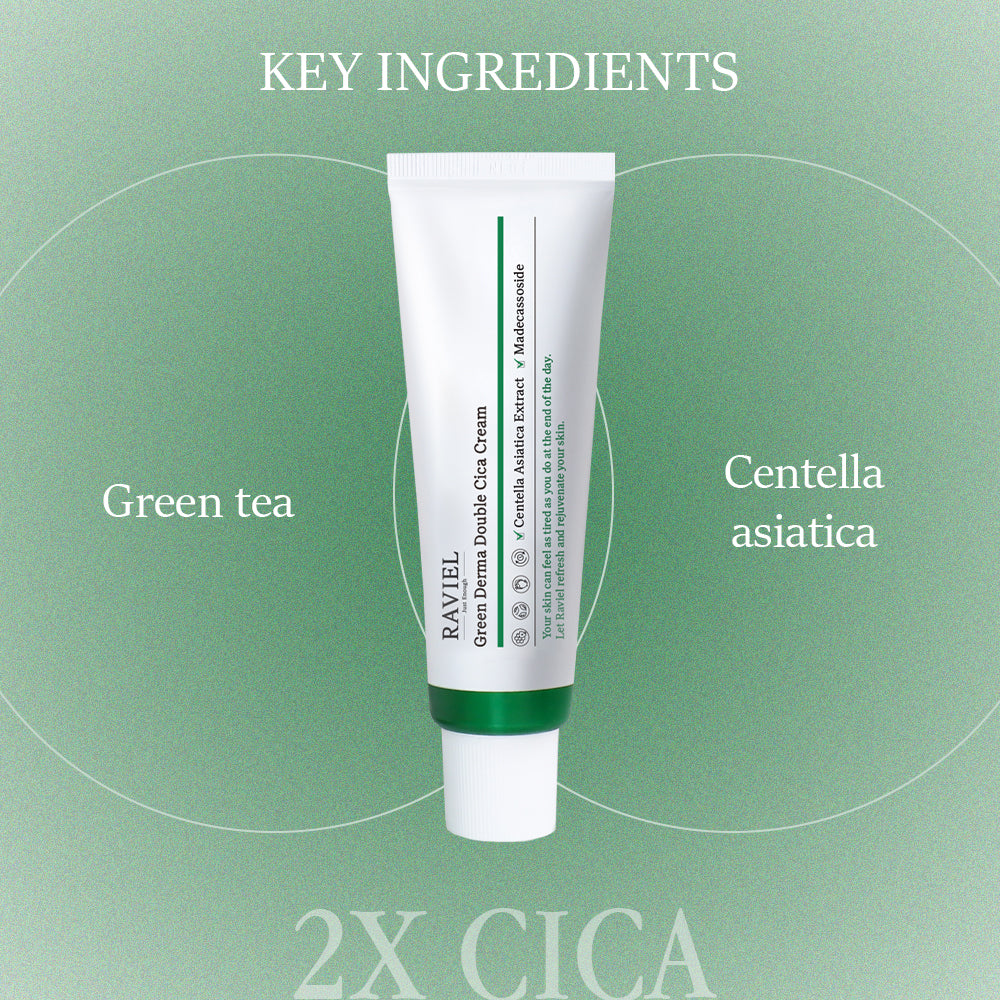 RAVIEL Green Derma Double Cica Cream 50ml x 2ea