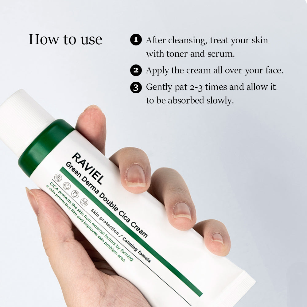 RAVIEL Green Derma Double Cica Cream 50ml x 2ea