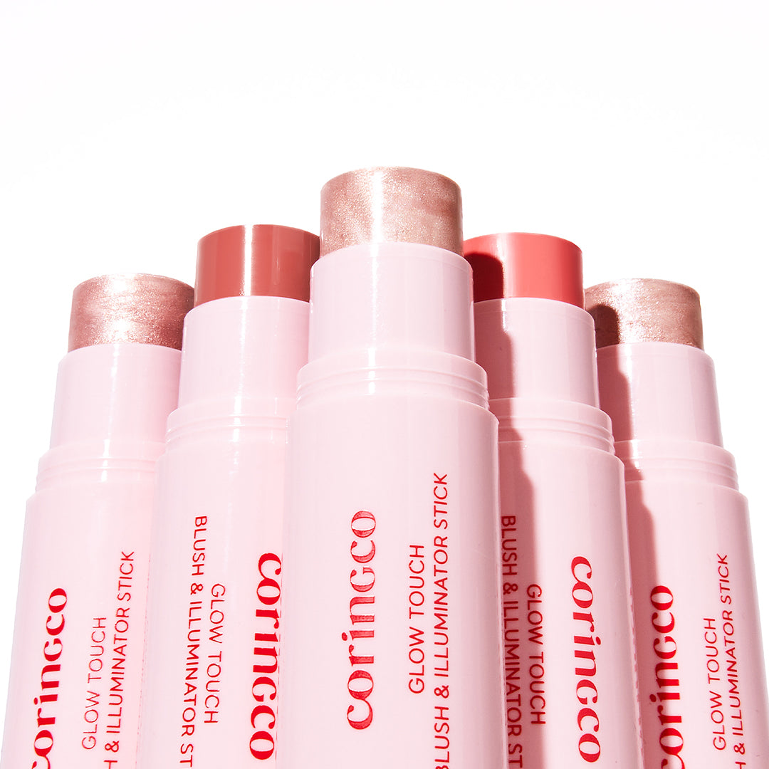 CORINGCO Glow Touch Blush & Illuminator Stick – Hydrating Cream Blush & Highlighter for Cheeks, Lips & Body (5g / 5.5g)