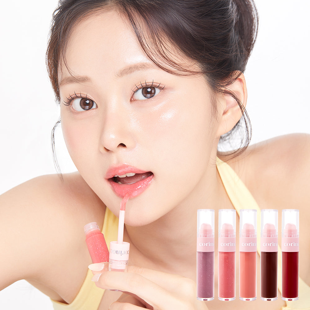 CORINGCO Topping Tip Glow Lip Plumper – Tinted Plumping Lip Gloss with Vitamin E (2.8g, 5 Shades)