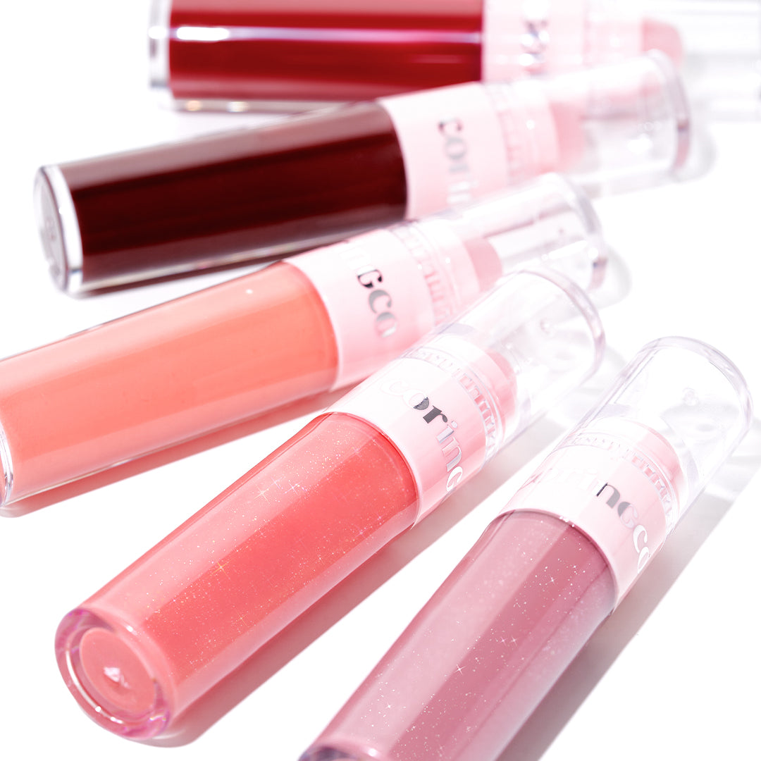 CORINGCO Topping Tip Glow Lip Plumper – Tinted Plumping Lip Gloss with Vitamin E (2.8g, 5 Shades)