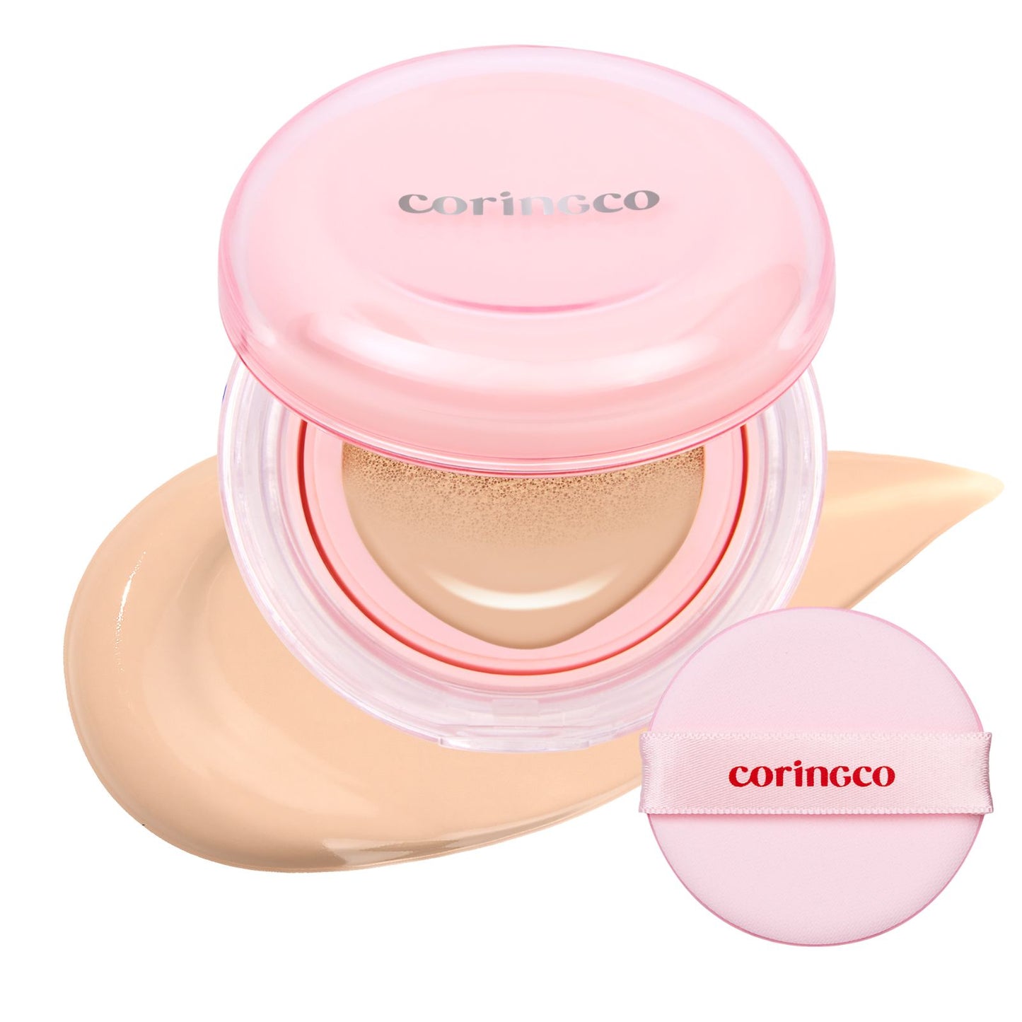 CORINGCO Glow Rice BB Cushion Foundation with Natural Glow, Perfect Coverage, Korean