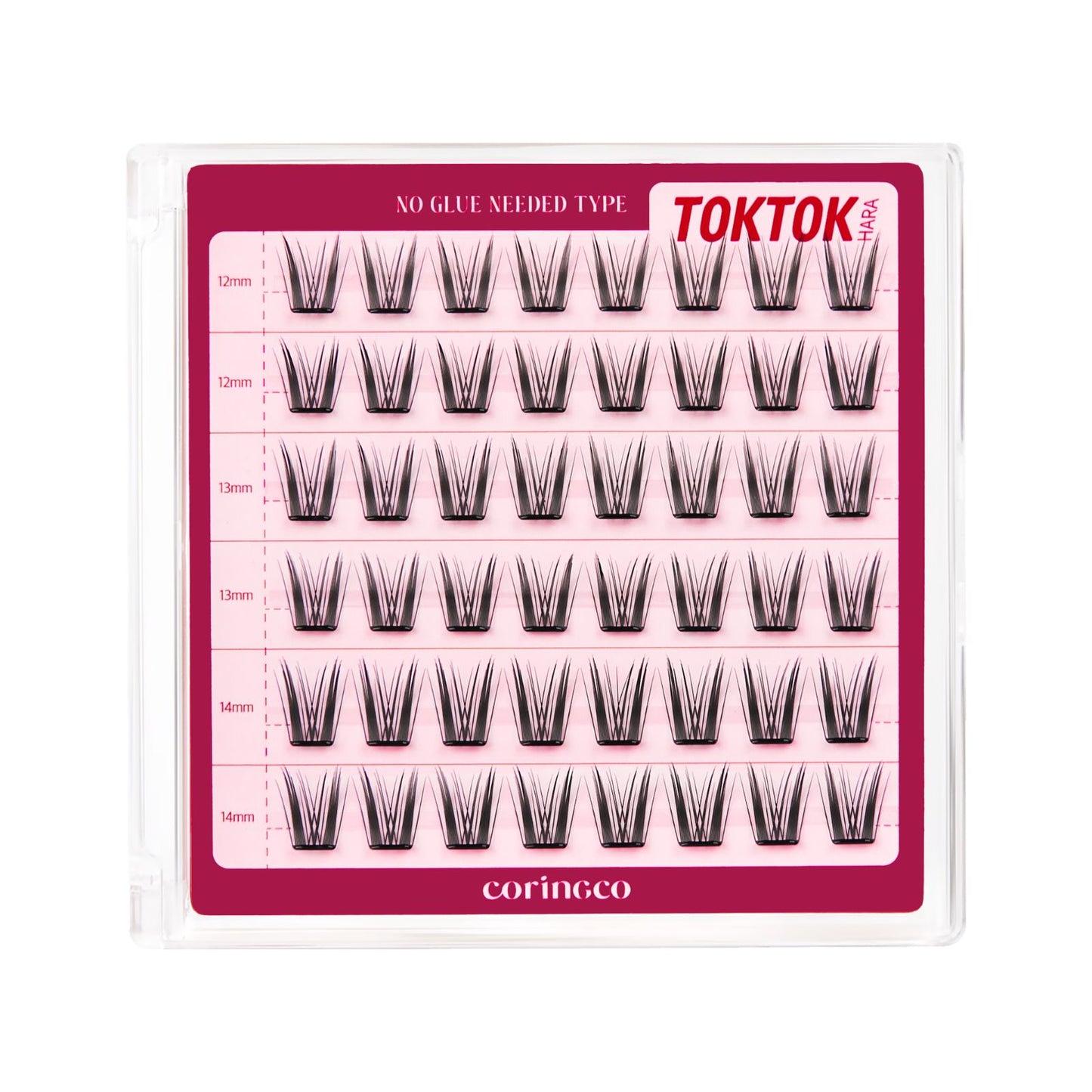 CORINGCO Self Adhesive LONG False Eyelashes | No Glue Needed | Reusable Lash Clusters 12/13/14mm