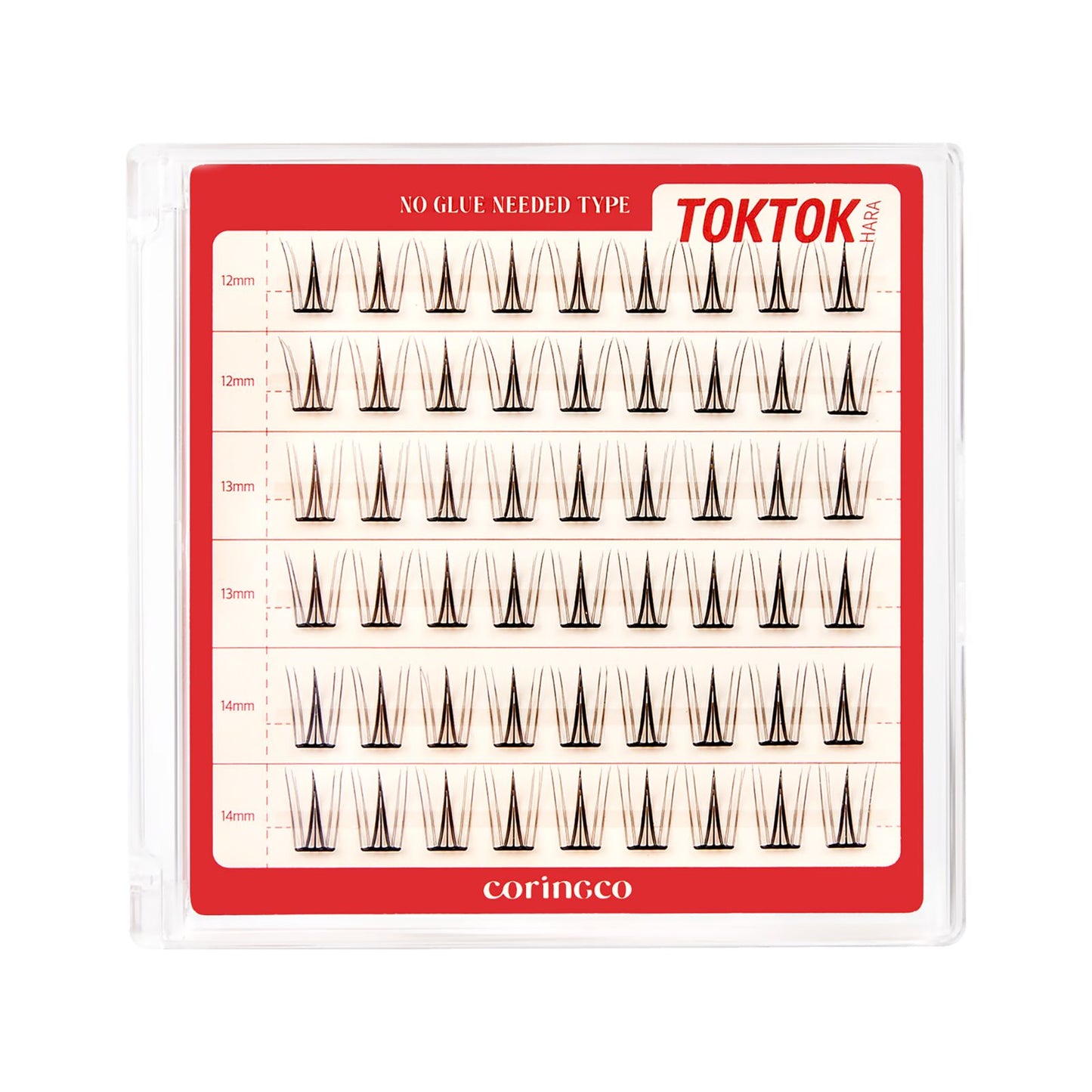 CORINGCO Self Adhesive LONG False Eyelashes | No Glue Needed | Reusable Lash Clusters 12/13/14mm