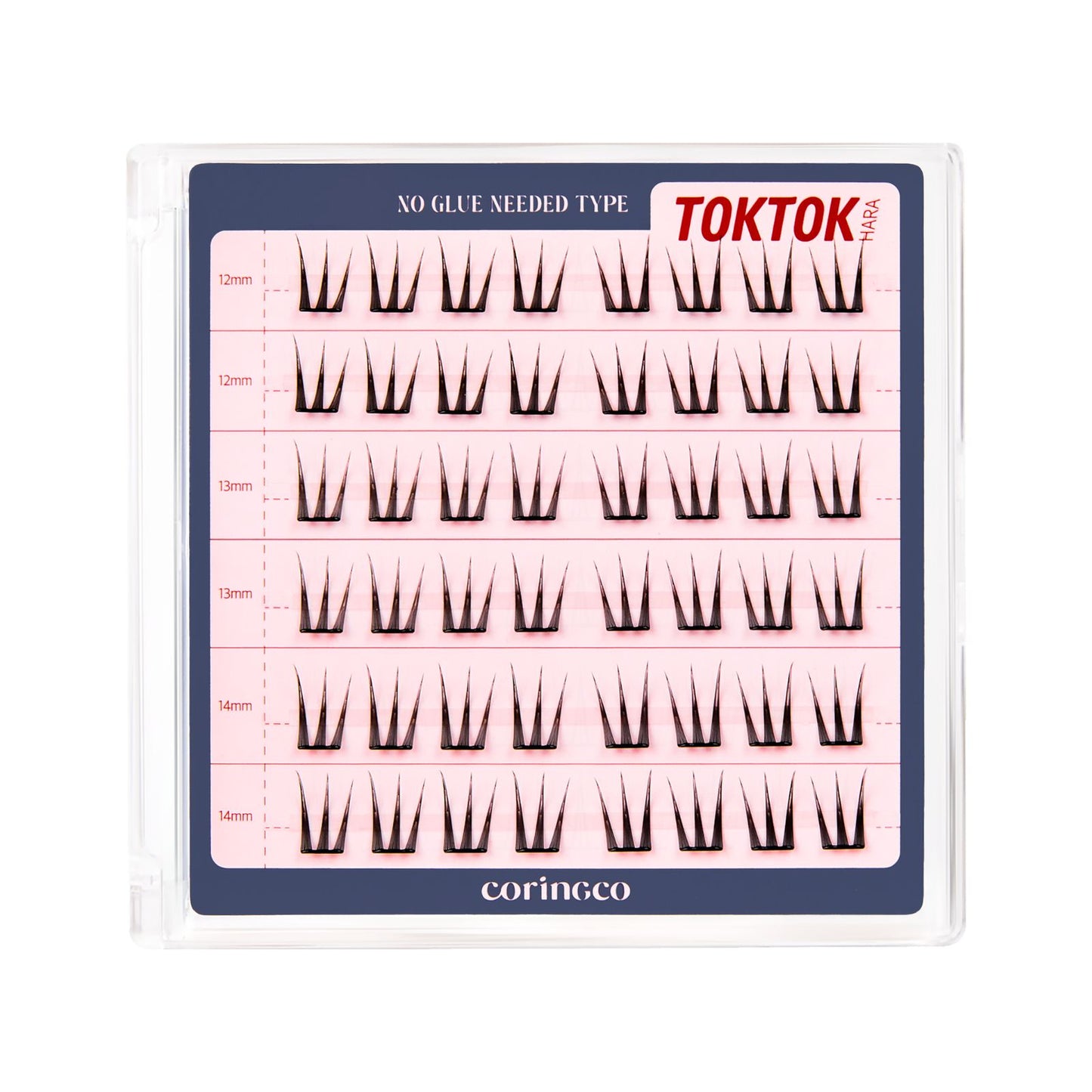 CORINGCO Self Adhesive LONG False Eyelashes | No Glue Needed | Reusable Lash Clusters 12/13/14mm