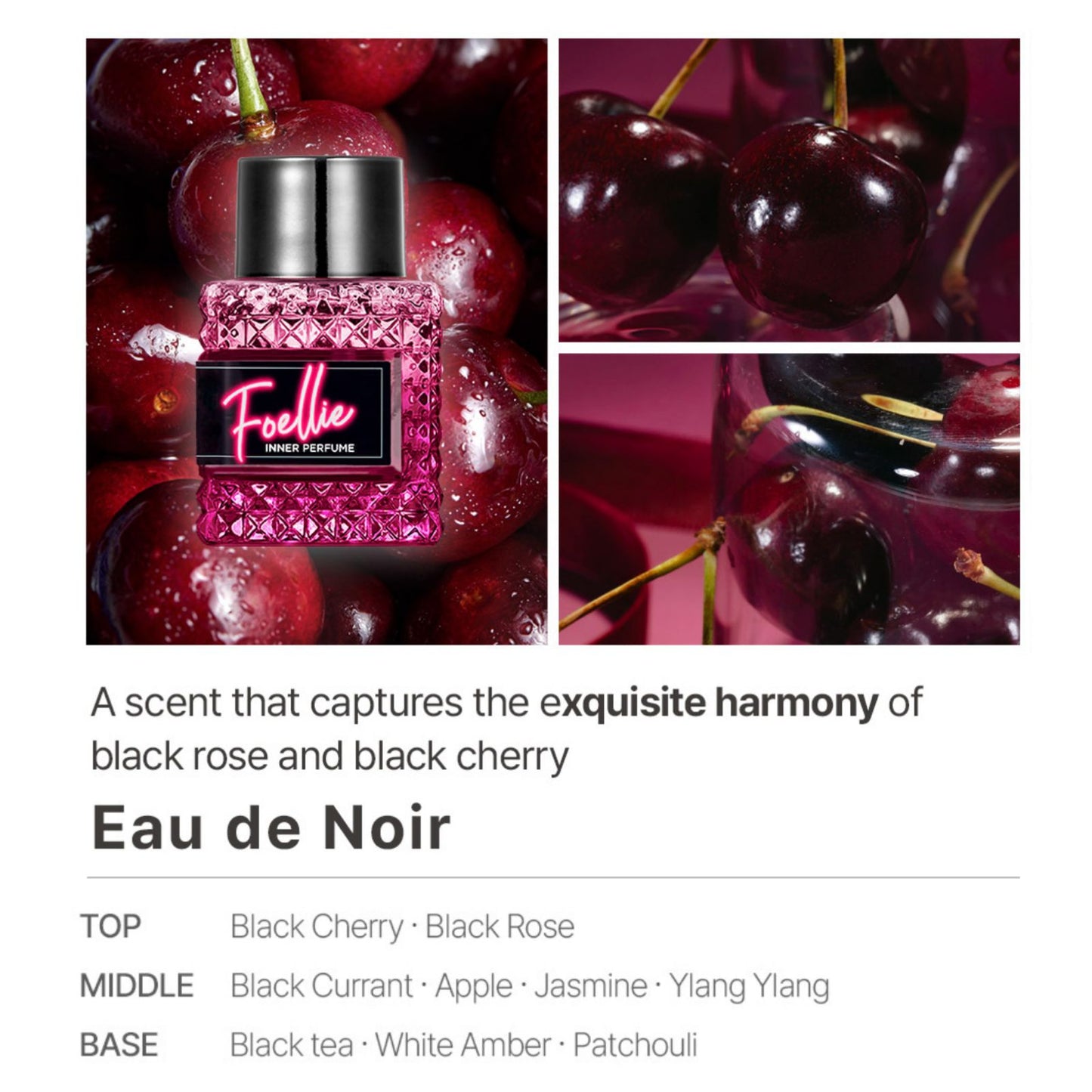 FOELLIE Eau de Noir - Feminine Inner Beauty Perfume for Underwear 10ml (Bigger Size)