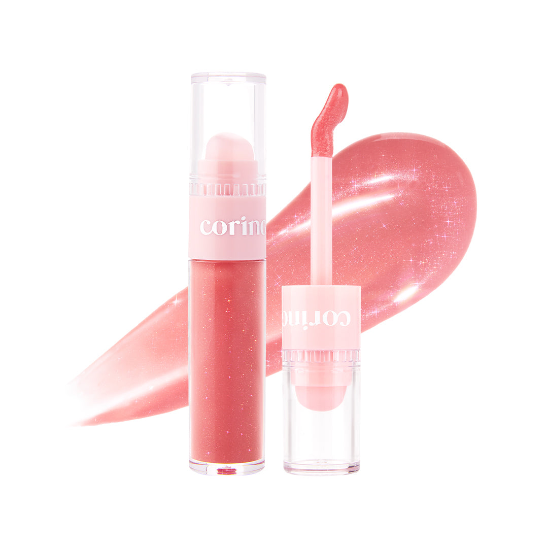 CORINGCO Topping Tip Glow Lip Plumper – Tinted Plumping Lip Gloss with Vitamin E (2.8g, 5 Shades)