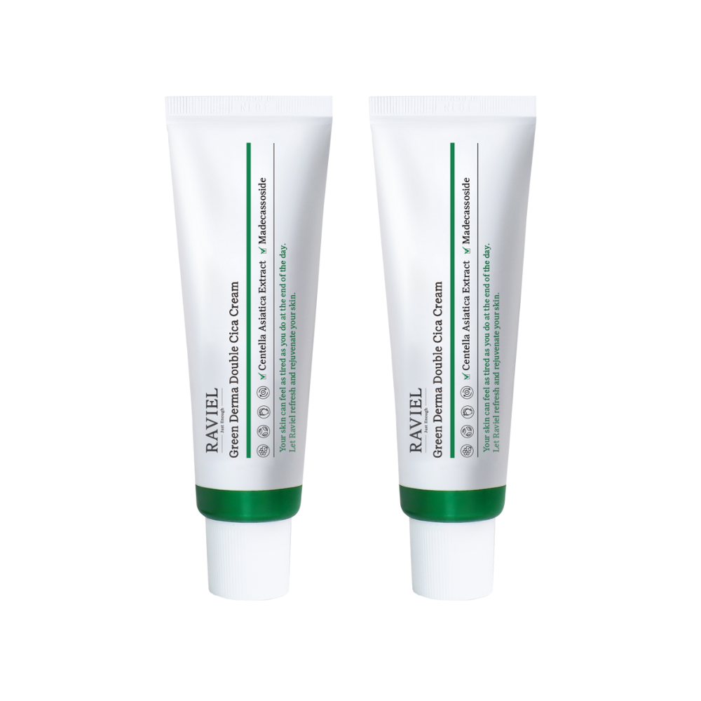 RAVIEL Green Derma Double Cica Cream 50ml x 2ea