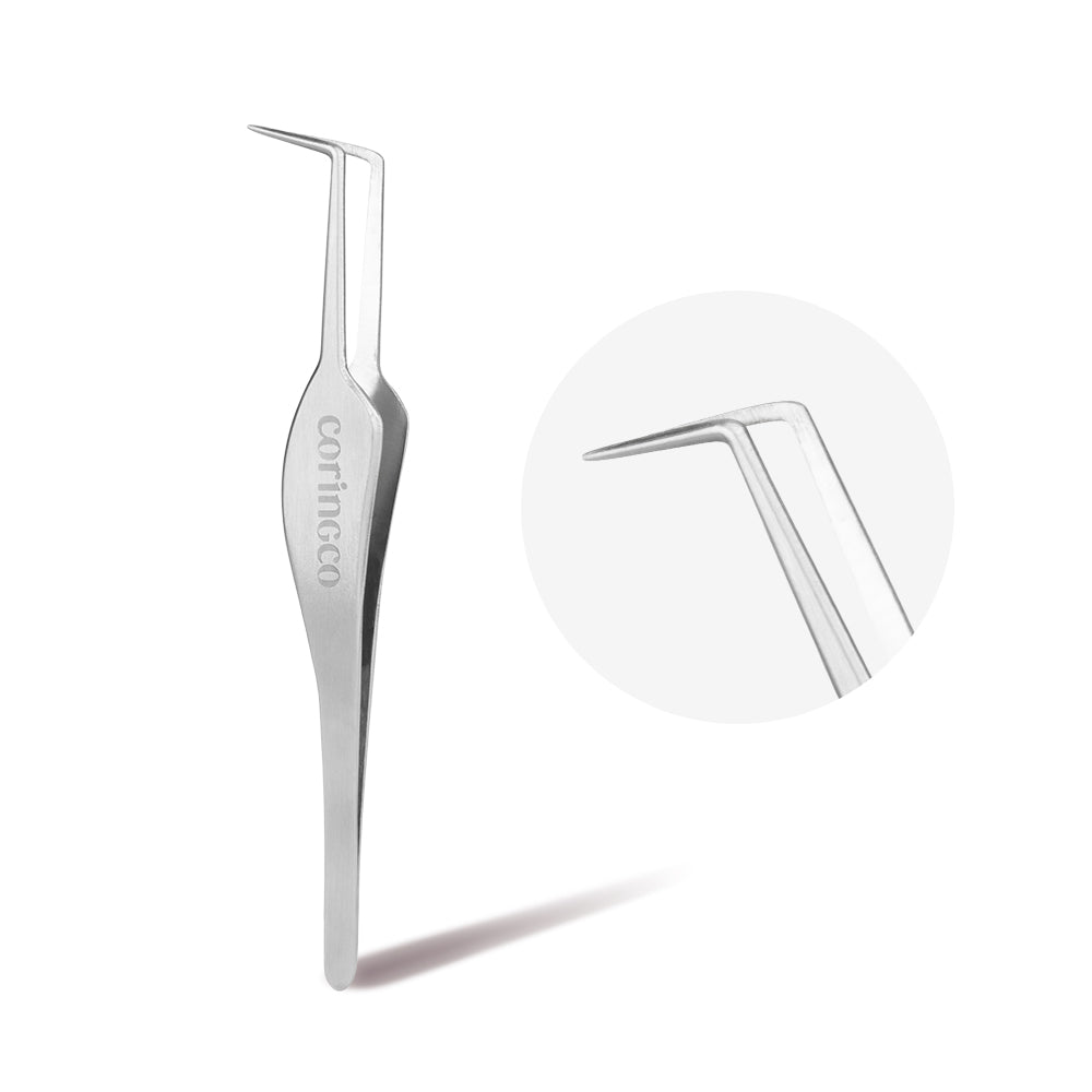 CORINGCO Toktok Hara Pro Fit Stainless Tweezer, Perfect for No Glue False Eyelashes