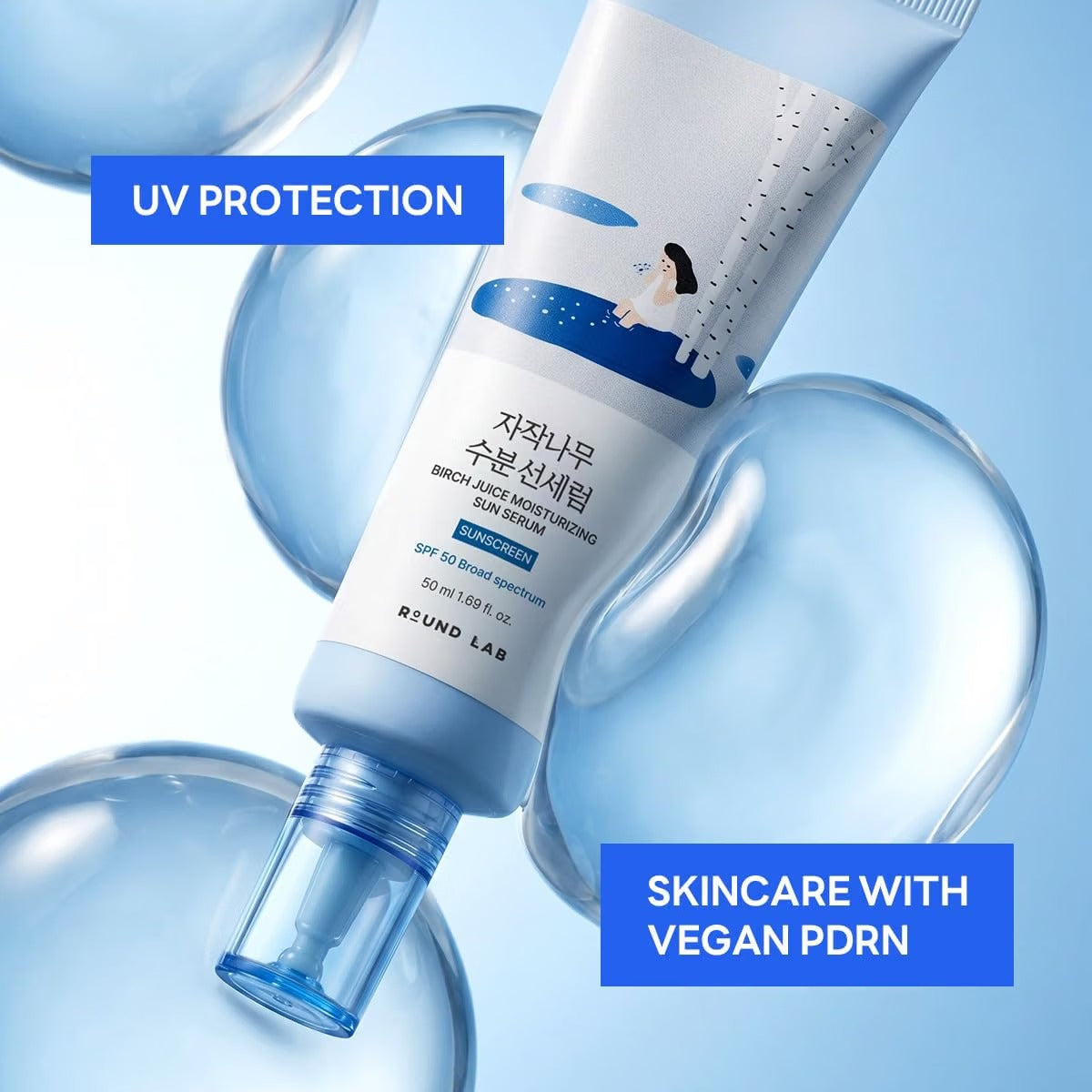 ROUND LAB Birch Juice Moisturizing Sun Serum SPF 50 – 1.69 fl oz
