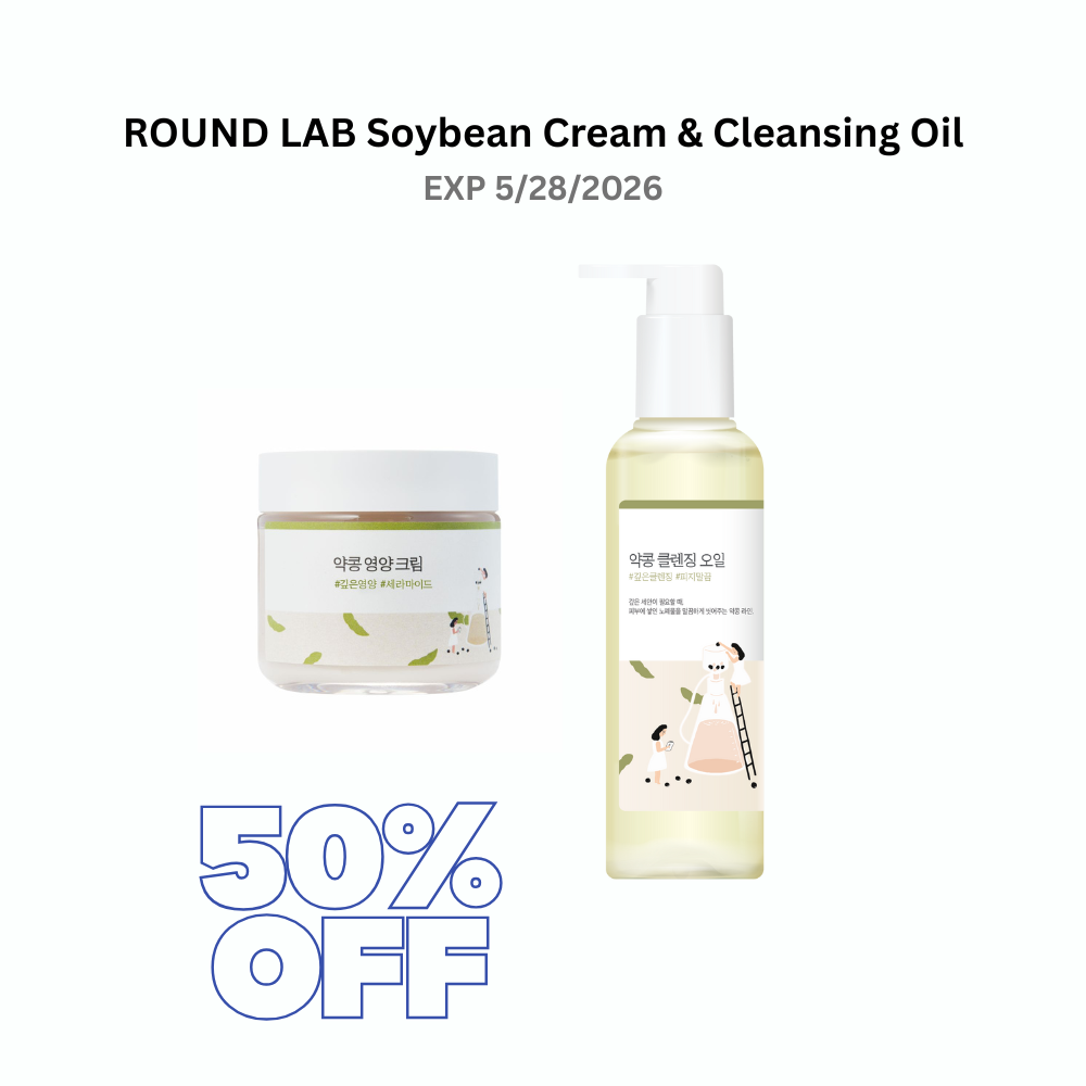 ROUND LAB - Soybean Nourishing Cream (80ml) & Cleansing Oil Set EXP 5/28/2026
