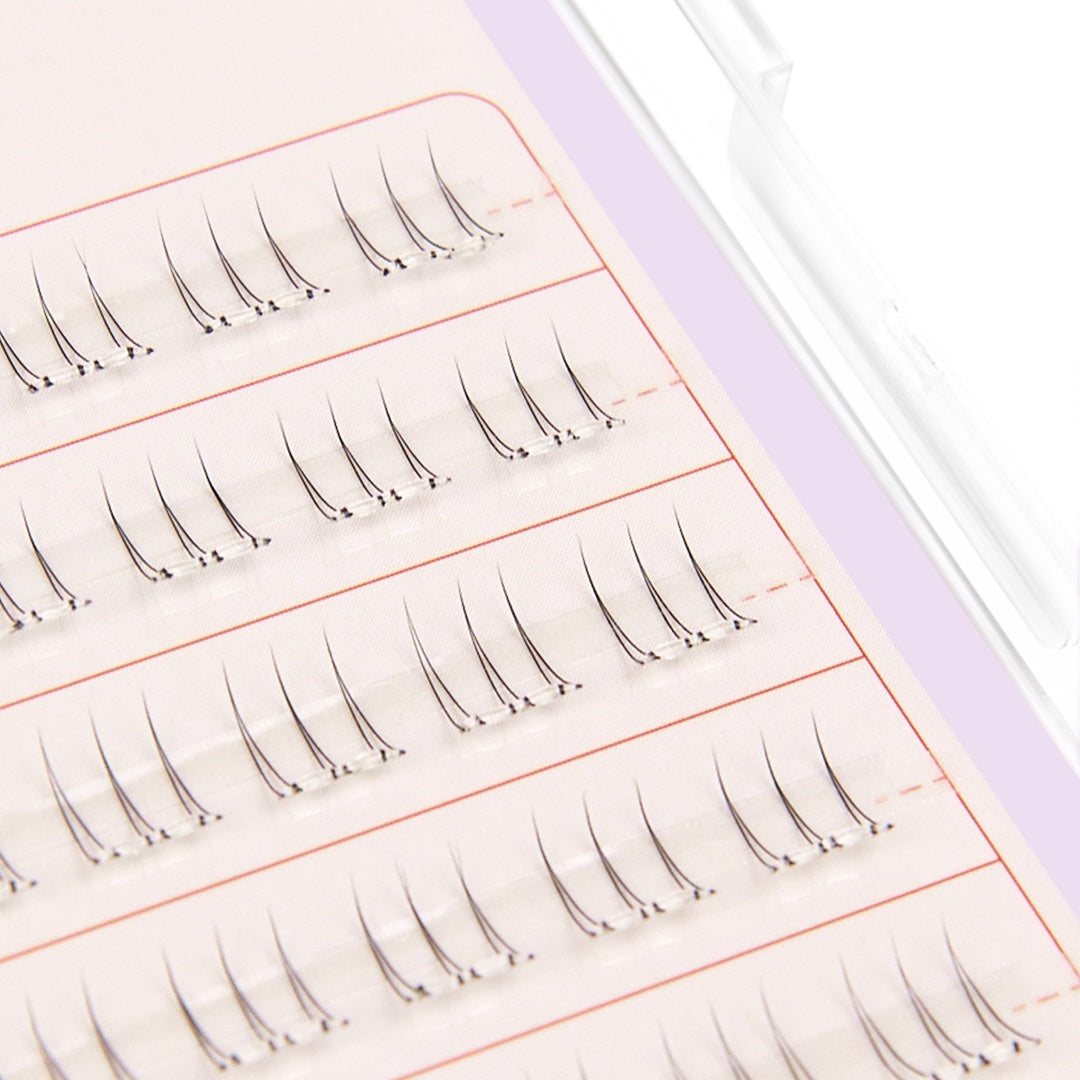 CORINGCO Easycut Self Adhesive False Eyelashes, Natural Look, No Glue Needed, Assorted Set of 9/10/11mm, Reusable Lash Clusters Kbeauty