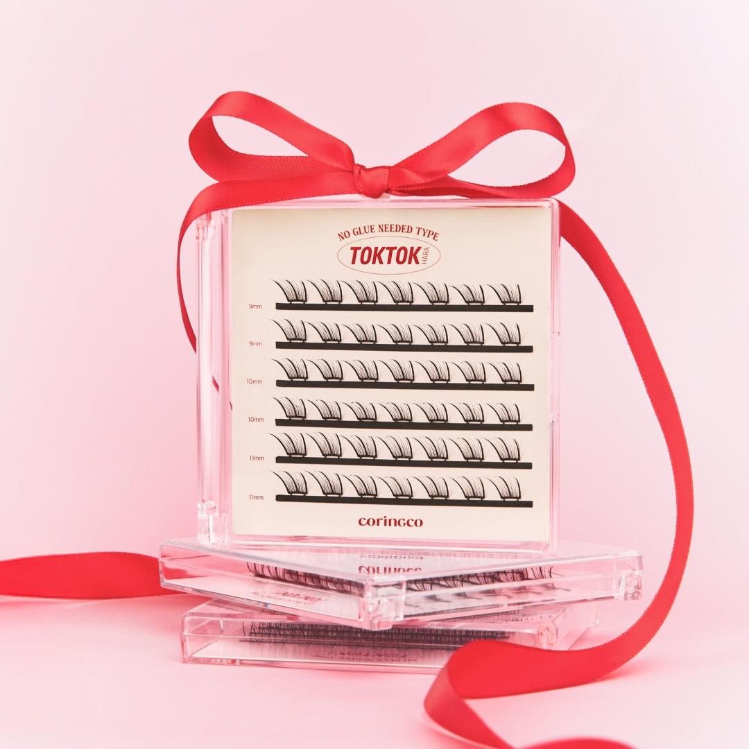 CORINGCO Easycut Self Adhesive False Eyelashes, Natural Look, No Glue Needed, Assorted Set of 9/10/11mm, Reusable Lash Clusters Kbeauty