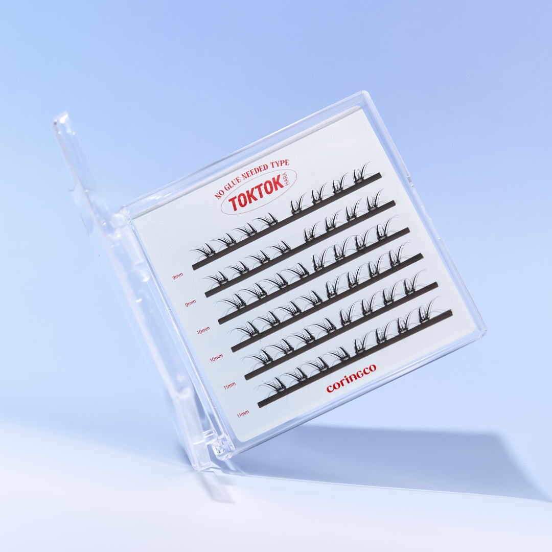 CORINGCO Easycut Self Adhesive False Eyelashes, Natural Look, No Glue Needed, Assorted Set of 9/10/11mm, Reusable Lash Clusters Kbeauty