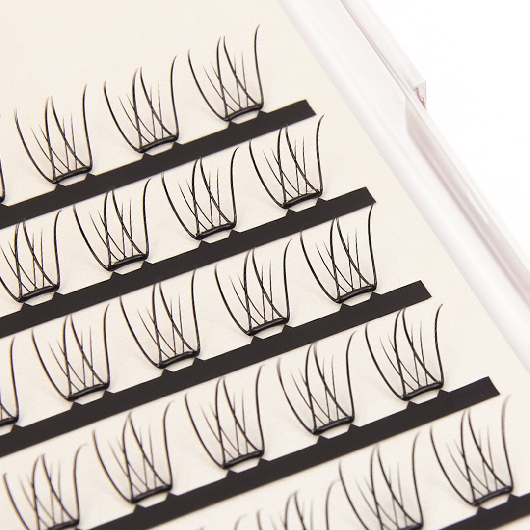 CORINGCO Easycut Self Adhesive False Eyelashes, Natural Look, No Glue Needed, Assorted Set of 9/10/11mm, Reusable Lash Clusters Kbeauty