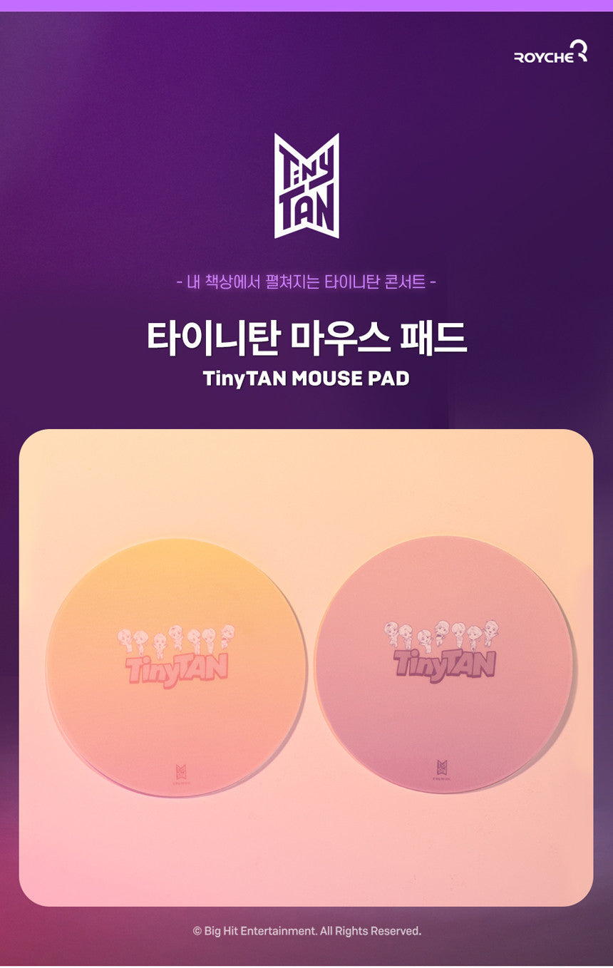 BTS TinyTAN Round Mouse Pad (Pink/Purple)