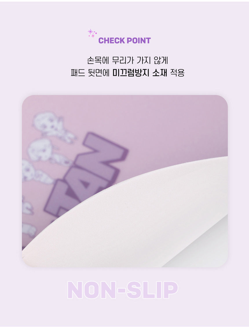 BTS TinyTAN Round Mouse Pad (Pink/Purple)