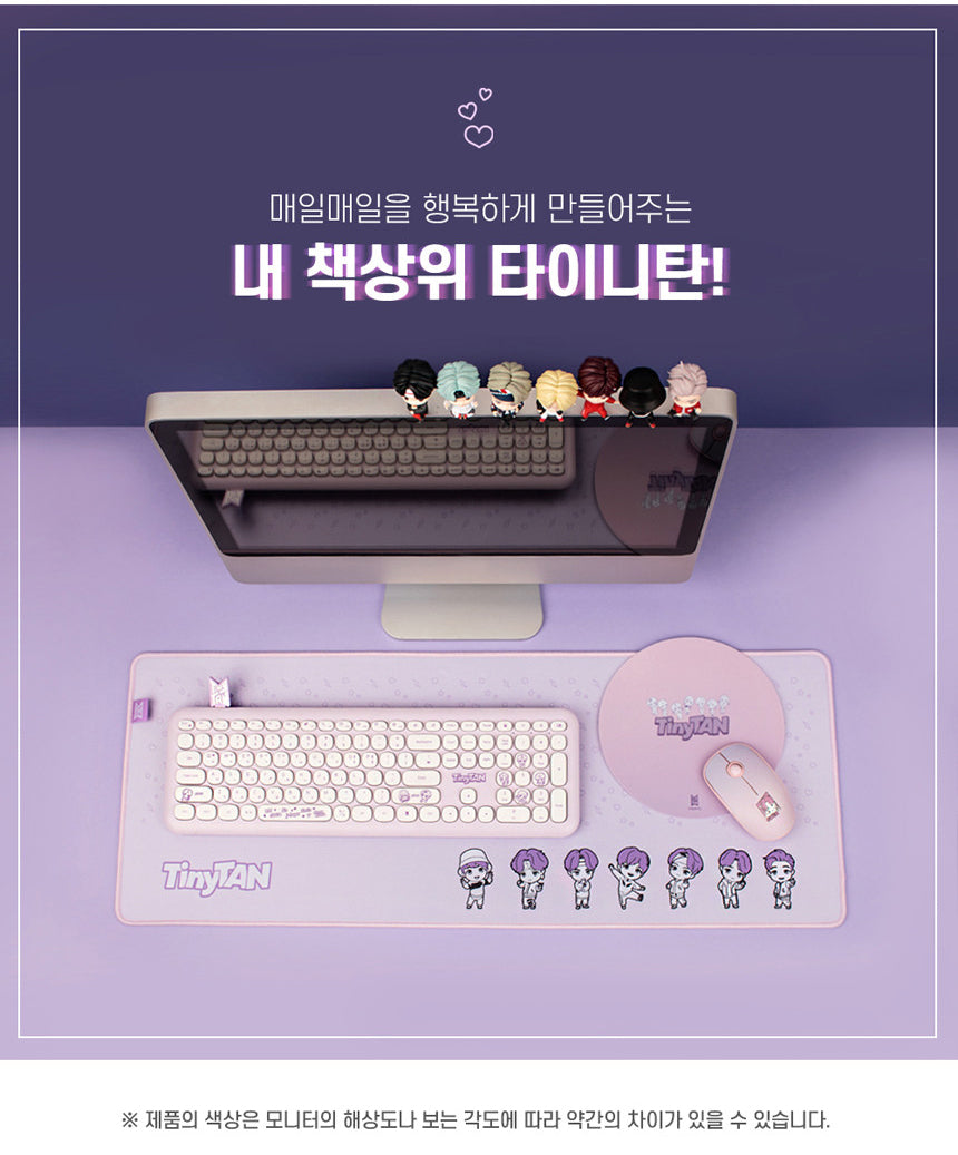 BTS TinyTAN Round Mouse Pad (Pink/Purple)