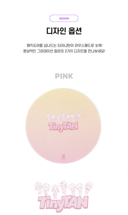 BTS TinyTAN Round Mouse Pad (Pink/Purple)