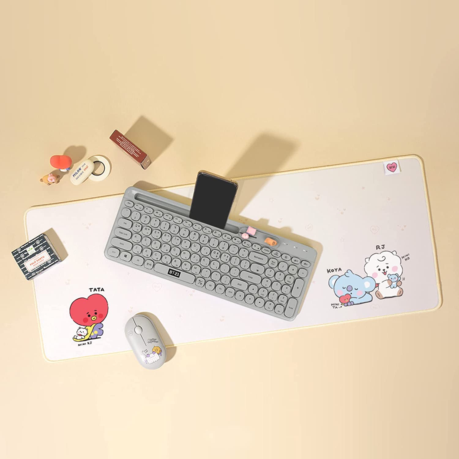 BT21 Cooky - shops Keyboard, Mouse, Monitor Figure, Mouse Pad - 4 Piece Complete Set