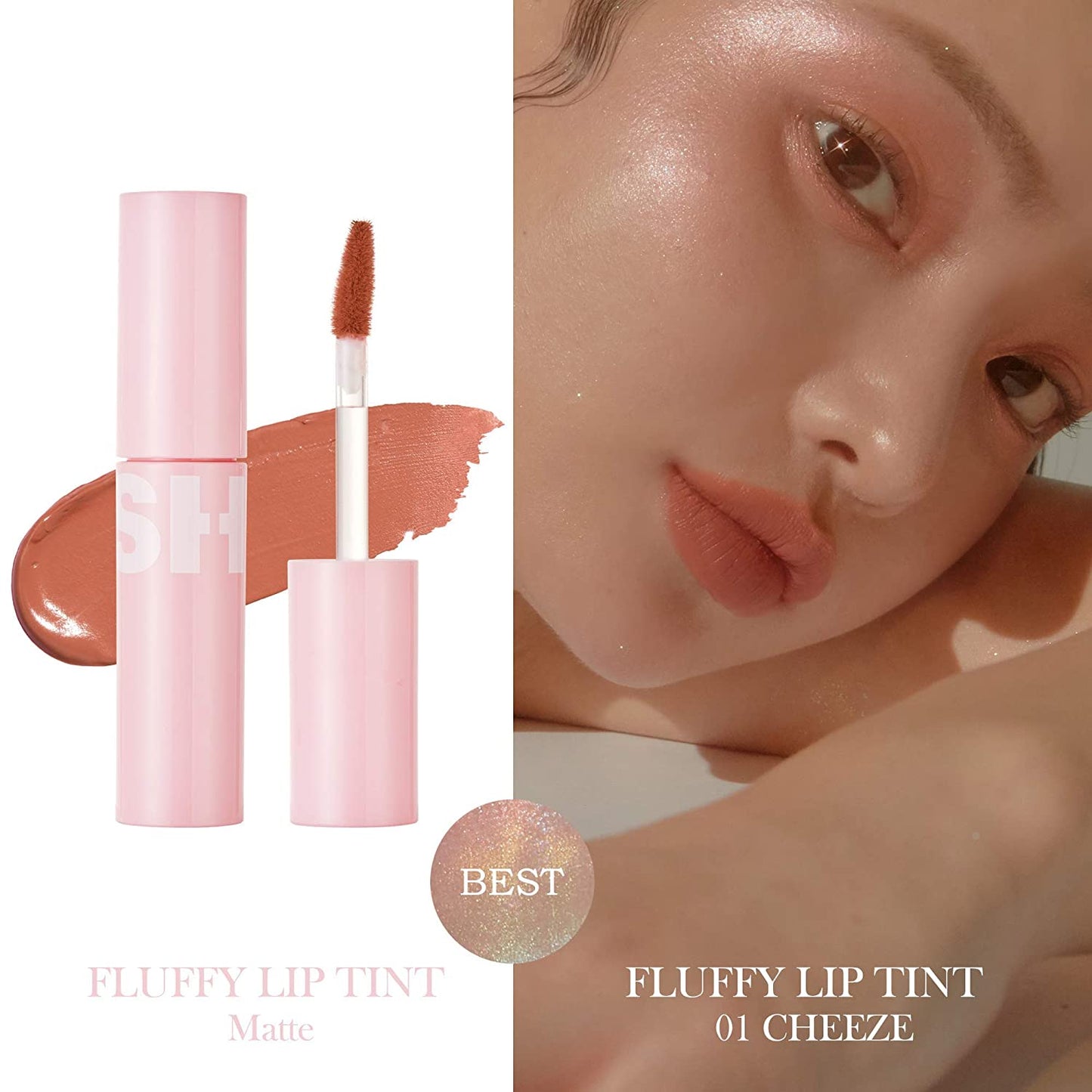 BLESSED MOON FLUFFY LIP TINTㅣ Plumping Glossy Lip Tint with 6 natural oils, Moisturizing and Nourshing Lip Tint